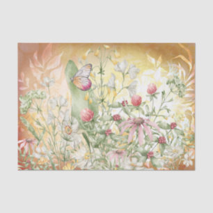 Floral Butterfly Garden Decoupage Tissue Paper