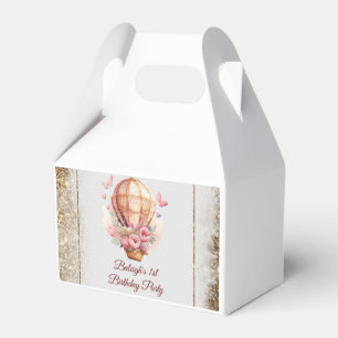 Floral Butterfly Hot Air Balloon Birthday Favour Box
