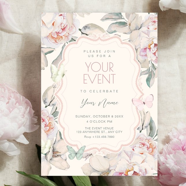 Floral butterfly  invitation (Creator Uploaded)