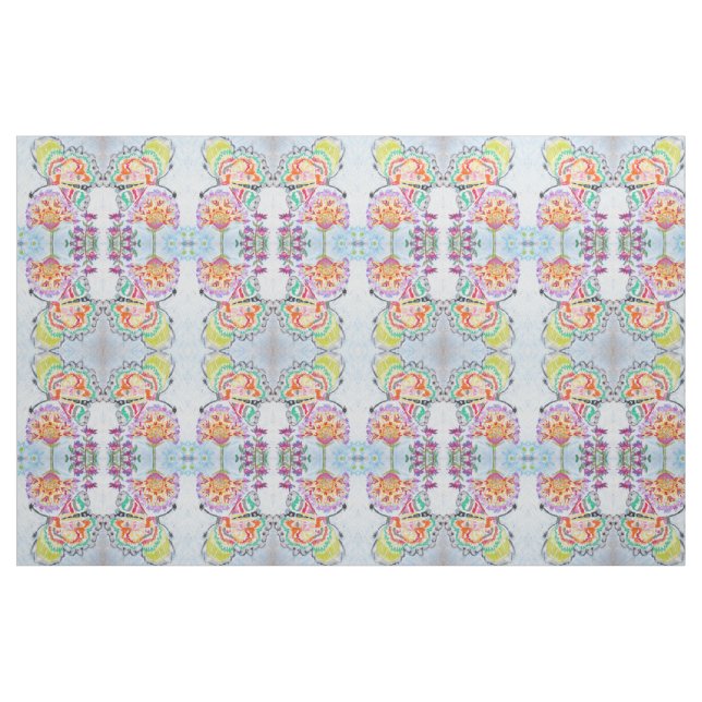 Floral Butterfly Kaleidoscope Fabric (Fat Quarter)