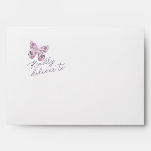 Floral Butterfly "Kindly deliver to" Personalised  Envelope