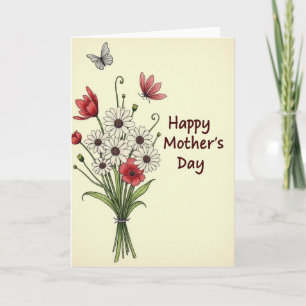 Floral Butterfly Mothers Day Card