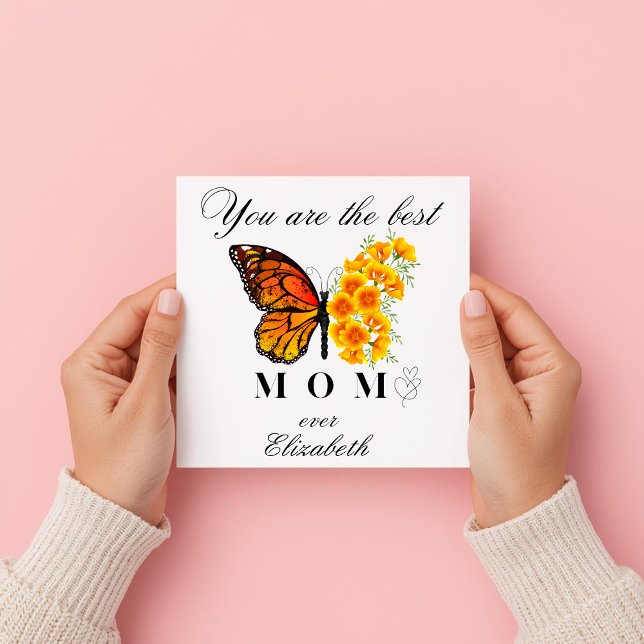 Floral Butterfly Mother's Day Personalised Card (Creator Uploaded)