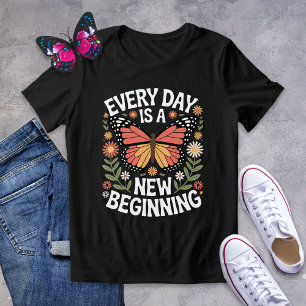 Floral Butterfly New Beginning Positivity Tri-Blend Shirt