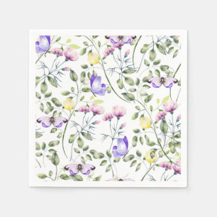 Floral Butterfly Paper Napkins, Garden Party Napkin