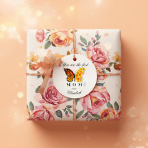 Floral Butterfly Personalised Favour Tags