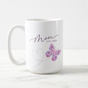 Floral Butterfly Personalised Mum Coffee Mug