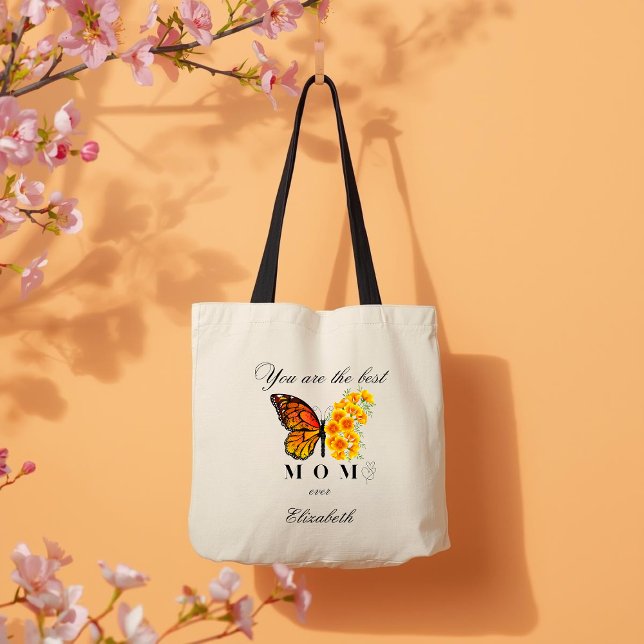 Floral Butterfly Personalized Tote Bag (Creator Uploaded)
