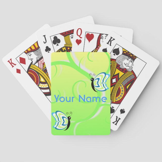 Floral Butterfly Playing Cards (Back)