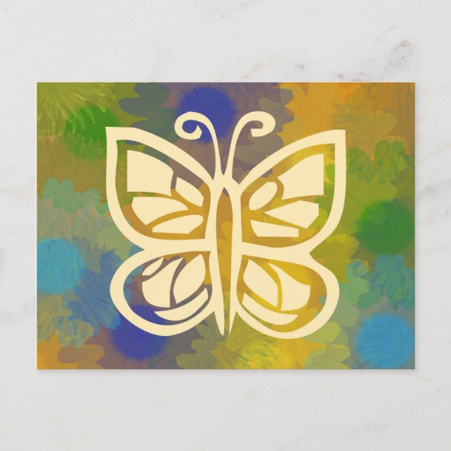 Floral Butterfly Postcard (Front)