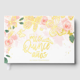 Floral Butterfly Quinceanera Guest Book