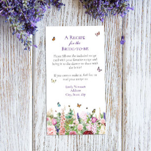 Floral & Butterfly Recipe Request Enclosure Card