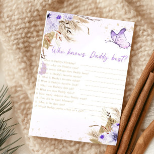 Floral Butterfly Shower Who Knows Daddy Best Game