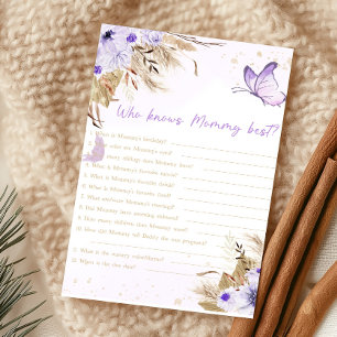 Floral Butterfly Shower Who Knows Mummy Best Game