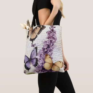 Floral Butterfly Tote Bag