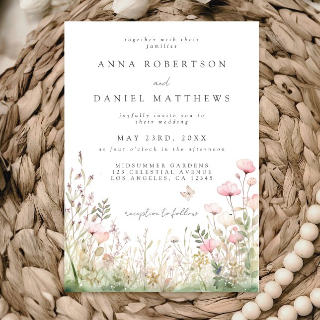 Floral Butterfly Wedding Invitation (Creator Uploaded)