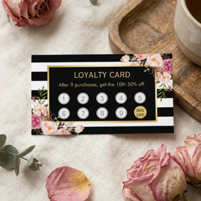 Floral Buy 9 Get 10th Discount Loyalty Card (Creator Uploaded)