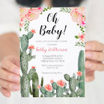 Floral Cactus Succulent oh baby shower invitation<br><div class="desc">Greenery oh baby shower invitation.
Wording can be changed into any occasion.</div>