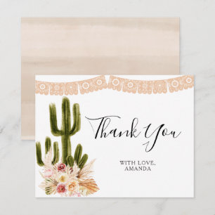 Floral Cactus Taco 'bout Love Thank You Card