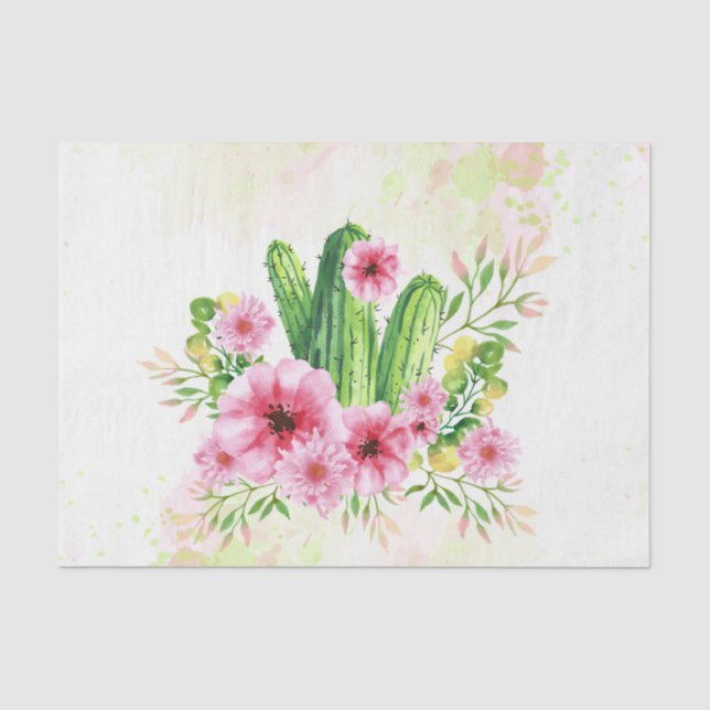 Floral Cactus Tissue Paper (Front)