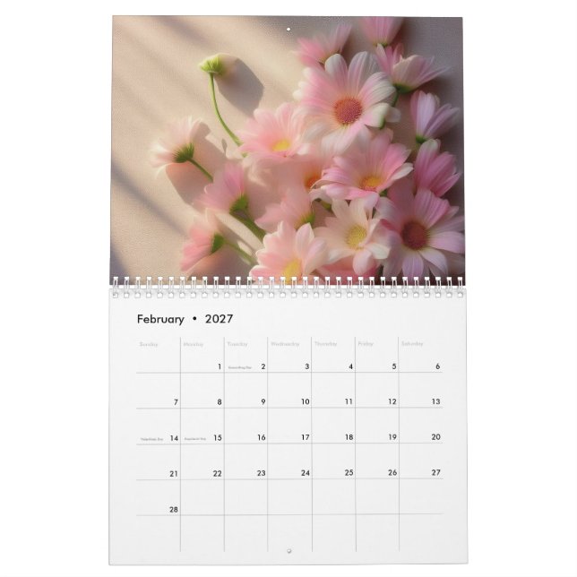 Floral Calendar 2025: Botanical Flowers Range  (Feb 2027)