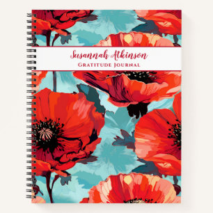 Floral Californian Poppy Flower Notebook
