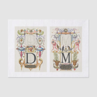 Floral calligraphy garden decoupage tissue paper