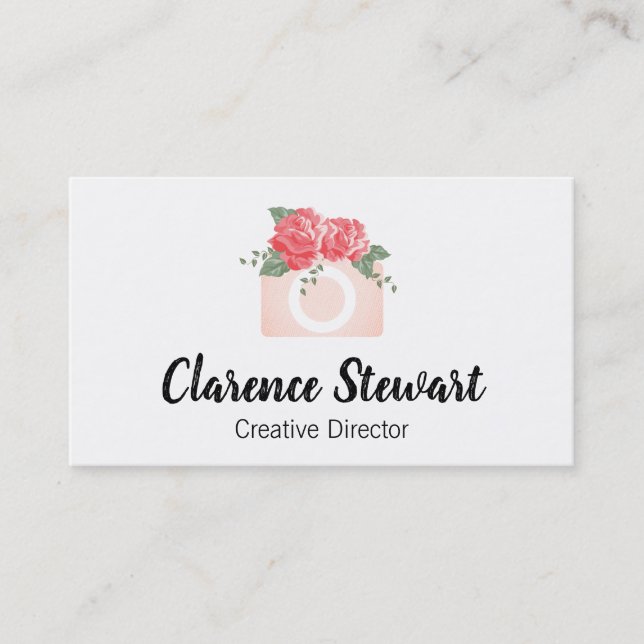 Floral Camera Business Card (Front)