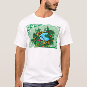 Floral Cancer Crab in Holly T-Shirt