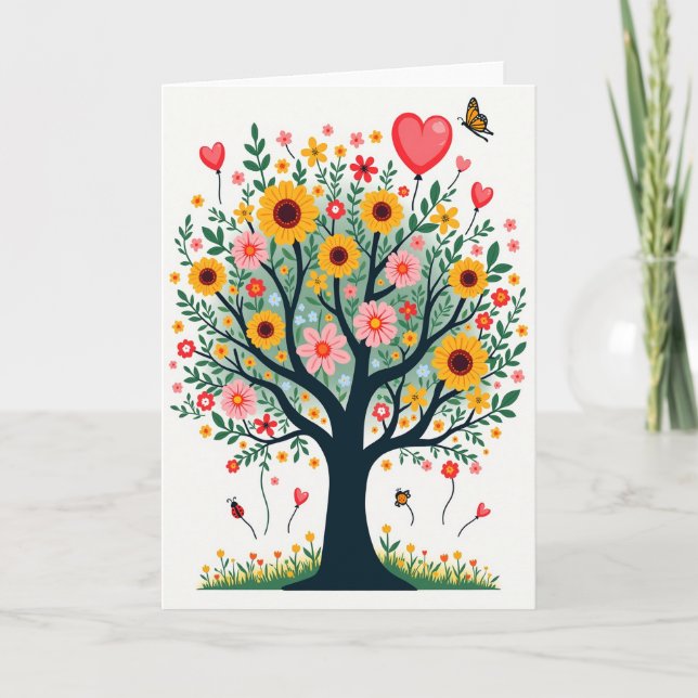 Floral Canopy Birthday Card (Front)