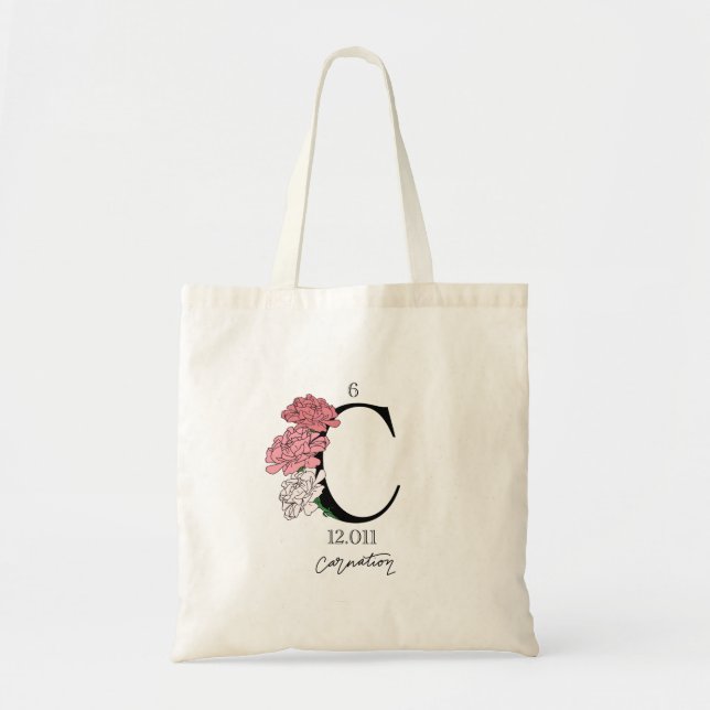 Floral Carbon Element Tote Bag (Front)