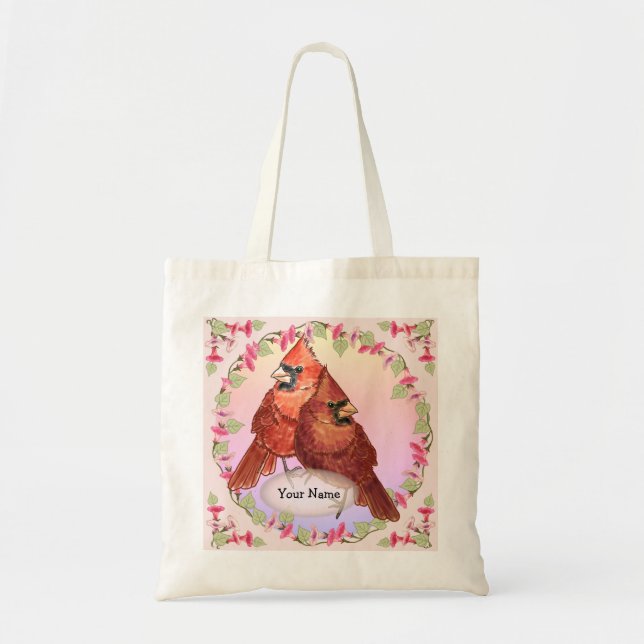 Floral Cardinals   Tote Bag (Front)