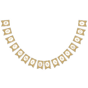 Floral Carriage Baby Boy Bunting Banner   Neutral