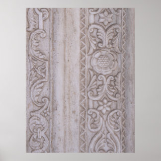 Floral carvings of Athen Poster