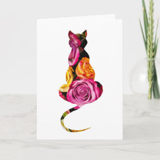 Floral Cat Birthday Card