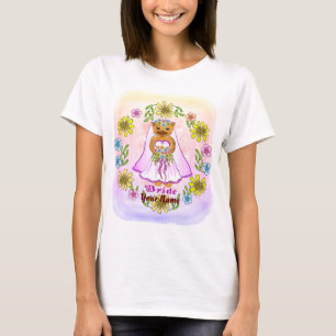 Floral Cat Bride custom wedding T-Shirt