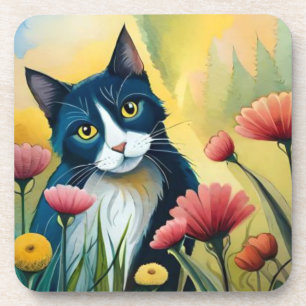 FLoral cat Coaster