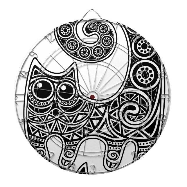 Floral Cat Dartboard (Front)