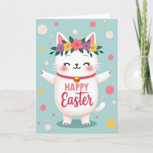 Floral Cat Easter Card