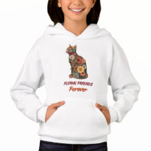 Floral Cat Hoodie | Cute Flower Cat Sweatshirts