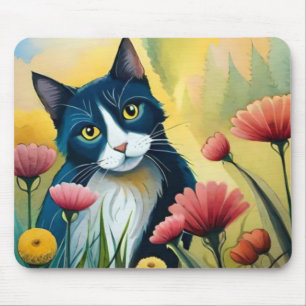 FLoral cat Mouse Pad