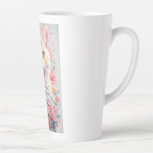 Floral Cat Mug - Watercolor Flower Cat Coffee Mug