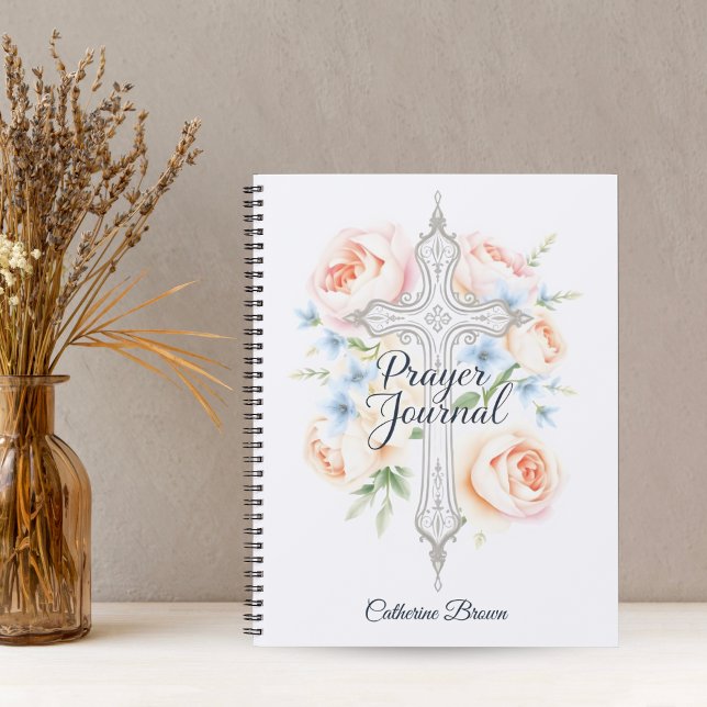 Floral Catholic Cross Script Prayer Journal (Floral Catholic Cross Script Prayer Journal Diary)