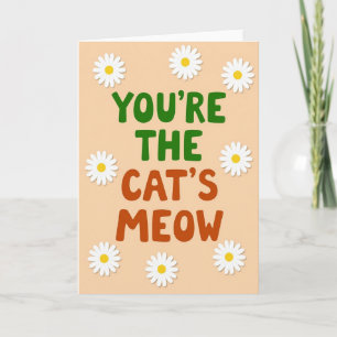 Floral Cats Meow Greeting Card