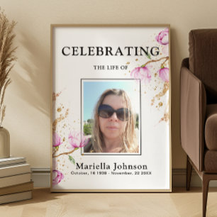 Floral Celebrating the life Funeral  Poster