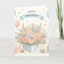 Floral Celebration Anniversary Card