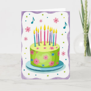 Floral Celebration Cake Card