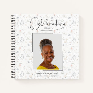 Floral Celebration of Life Funeral Guest Book