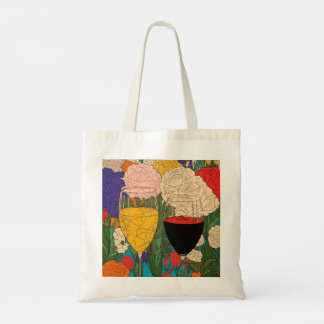 Floral Celebration Wine Glasses - Cheers to Colour Tote Bag