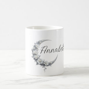 Floral Celestial Personalised Moon Goddess Name Coffee Mug